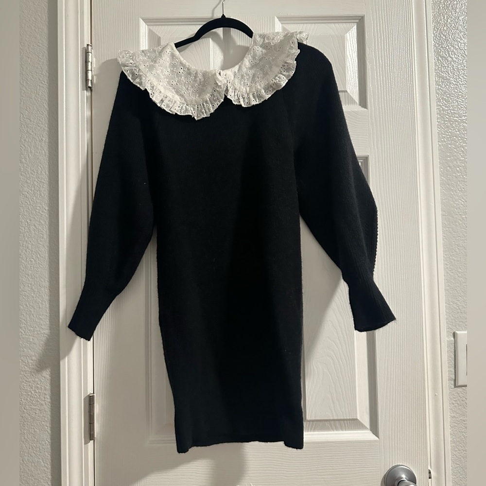 Super soft, black knitted long sleeve dress from Llacie